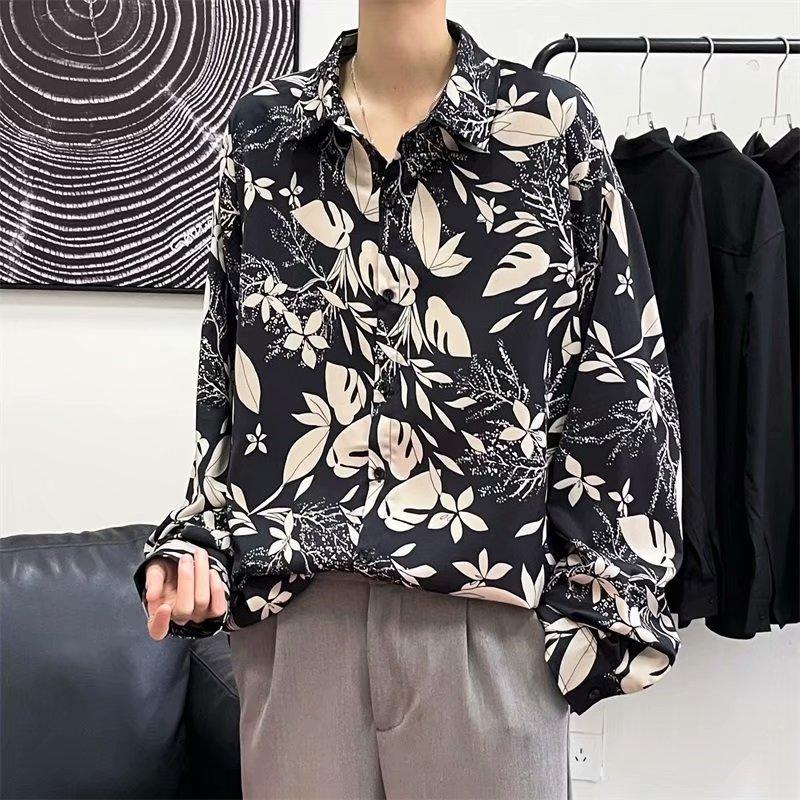 Áo sơ mi nam dài tay in 3d thời trang hàn quốc 2021. Áo sơ mi hoa. Kích thước M-2XL