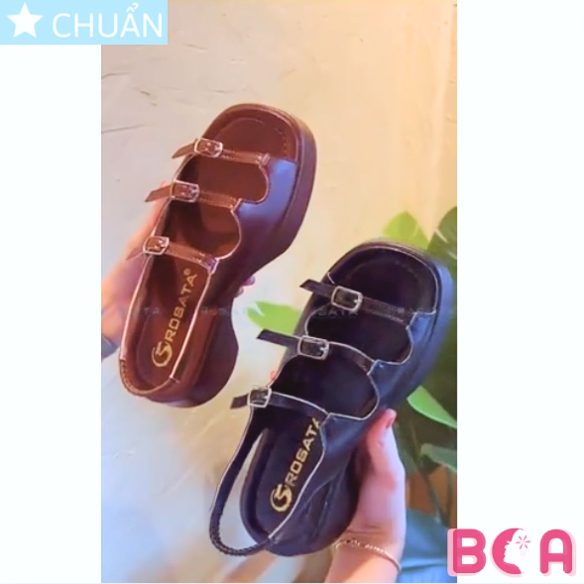 Xăng đan bánh mì nữ đế cao su mềm cao gót 4 phân RO651 ROSATA tại BCASHOP thiết kế năng động, trẻ trung và tôn dáng cực