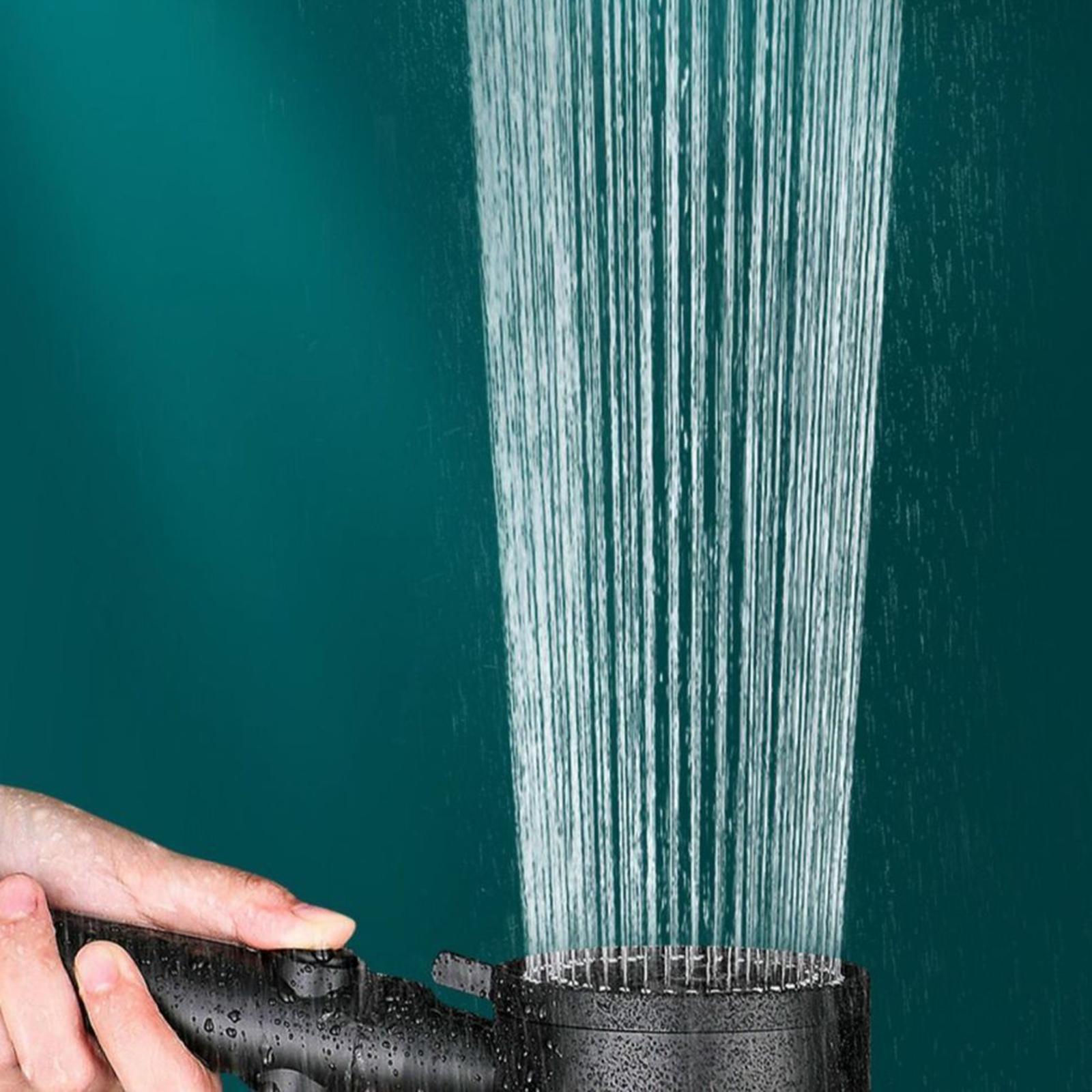 Round Shower Sprayer, High Pressure Adjustable Black for Bathroom Bath Water Outlet