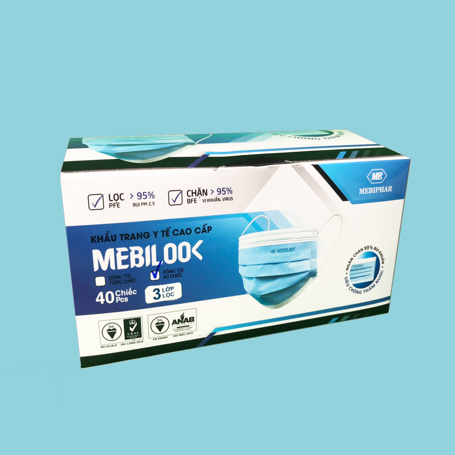 Combo 1 chai sữa rửa mặt tạo không xà phòng(100ml) và 2 chai gel rửa tay kháng khuẩn nano bạc (150ml) LALAYA kèm 1 hộp khẩu trang y tế cao cấp  MEBILOO&lt; kháng khuẩn  màu ngẫu nhiên xanh/xám