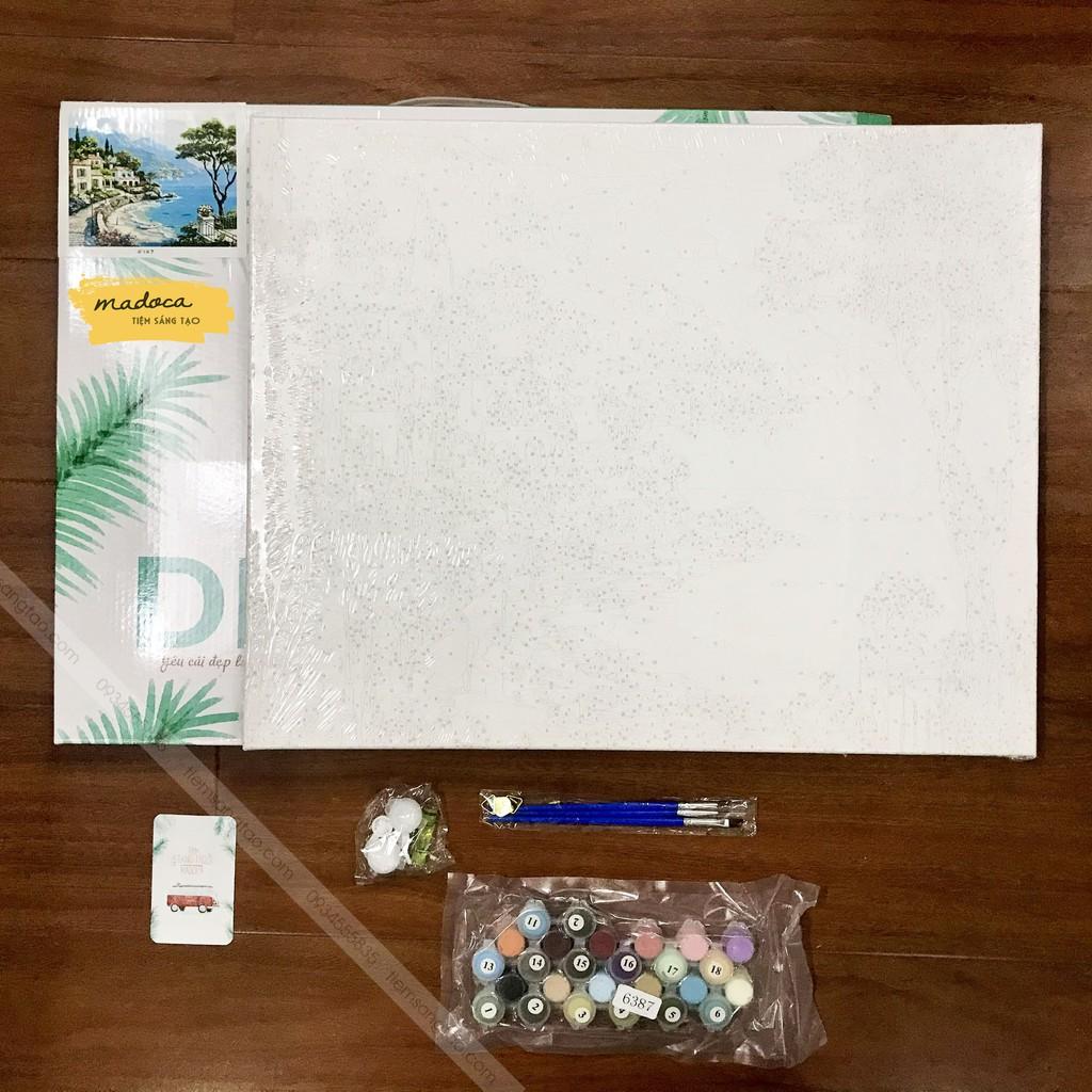 Tranh tô màu 40x50cm có khung Thành phố biển T91