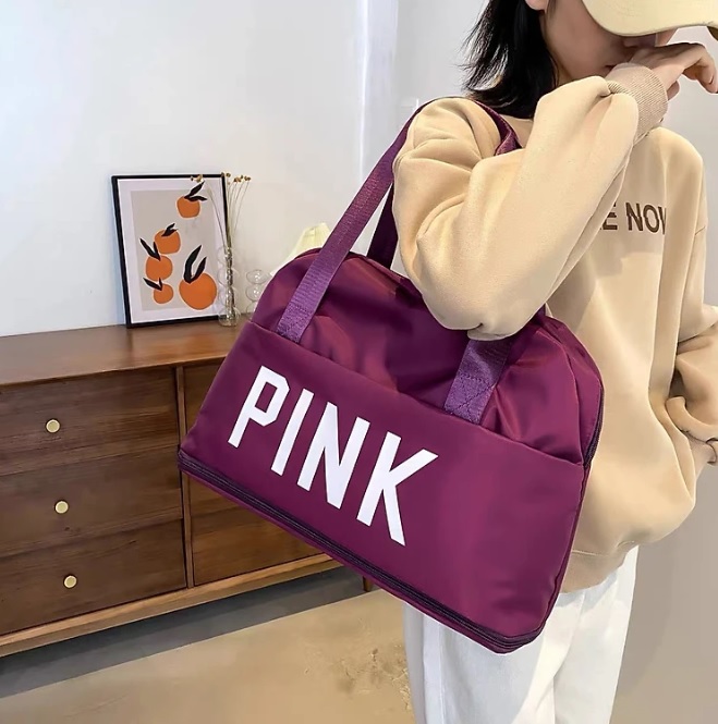 Túi Thời Trang PINK 2 Tầng Gấp Gọn (TẶNG MÓC KHÓA GỖ)