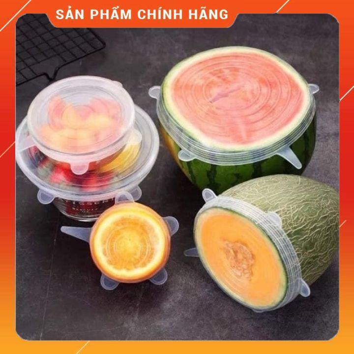 Bộ 6 nắp đậy silicon bọc thức ăn tiện lợi dễ vệ sinh