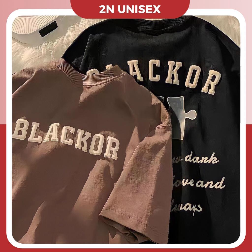 Hình ảnh Áo thun tay lỡ form rộng - phông nam nữ cotton oversize - T shirt BLACKOR - 2N Unisex