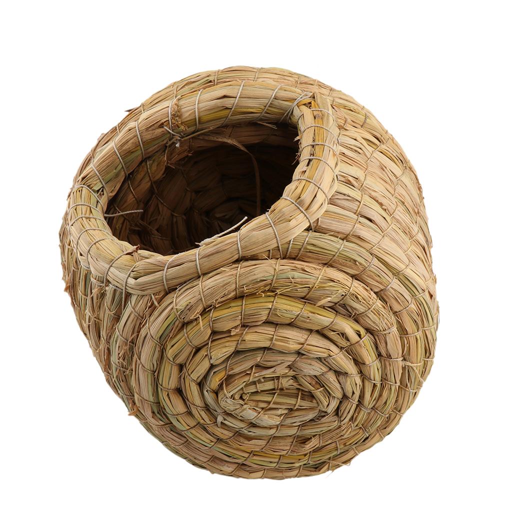 Straw Woven Bird Cage Hamster Rat Squirrel Parrot Chinchilla House Bed S