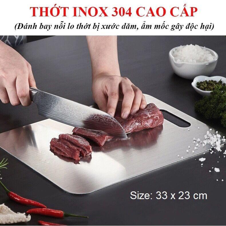 Thớt Inox 304 Kháng Khuẩn - Vệ Sinh Dễ Dàng - Chống Ẩm Mốc - Không Xước Dăm- Không Mùn Gỗ