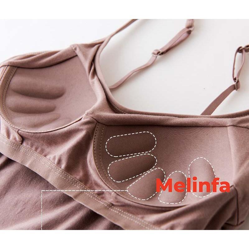 Áo hai dây nữ có đệm ngực nâng đỡ chất vải Modal tự nhiên co giãn tốt thoáng mát nhiều màu mã VAA0093