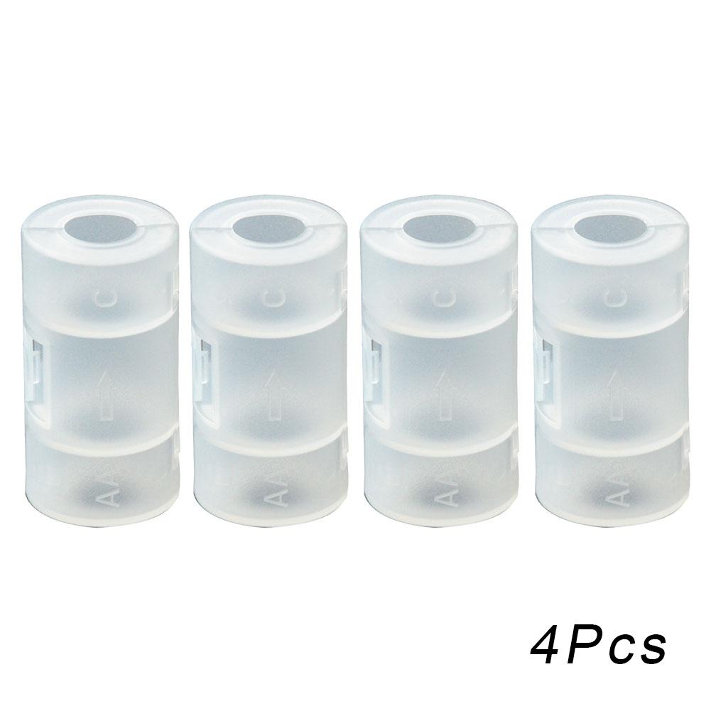 2/4 CÁI LR06 AA sang C LR14 Kích thước Hộp lưu trữ pin trong suốt Hộp đựng bộ chuyển đổi pin AA sang C Bộ chuyển đổi Switcher 5 * 2.6cm Màu sắc: 4 Cái