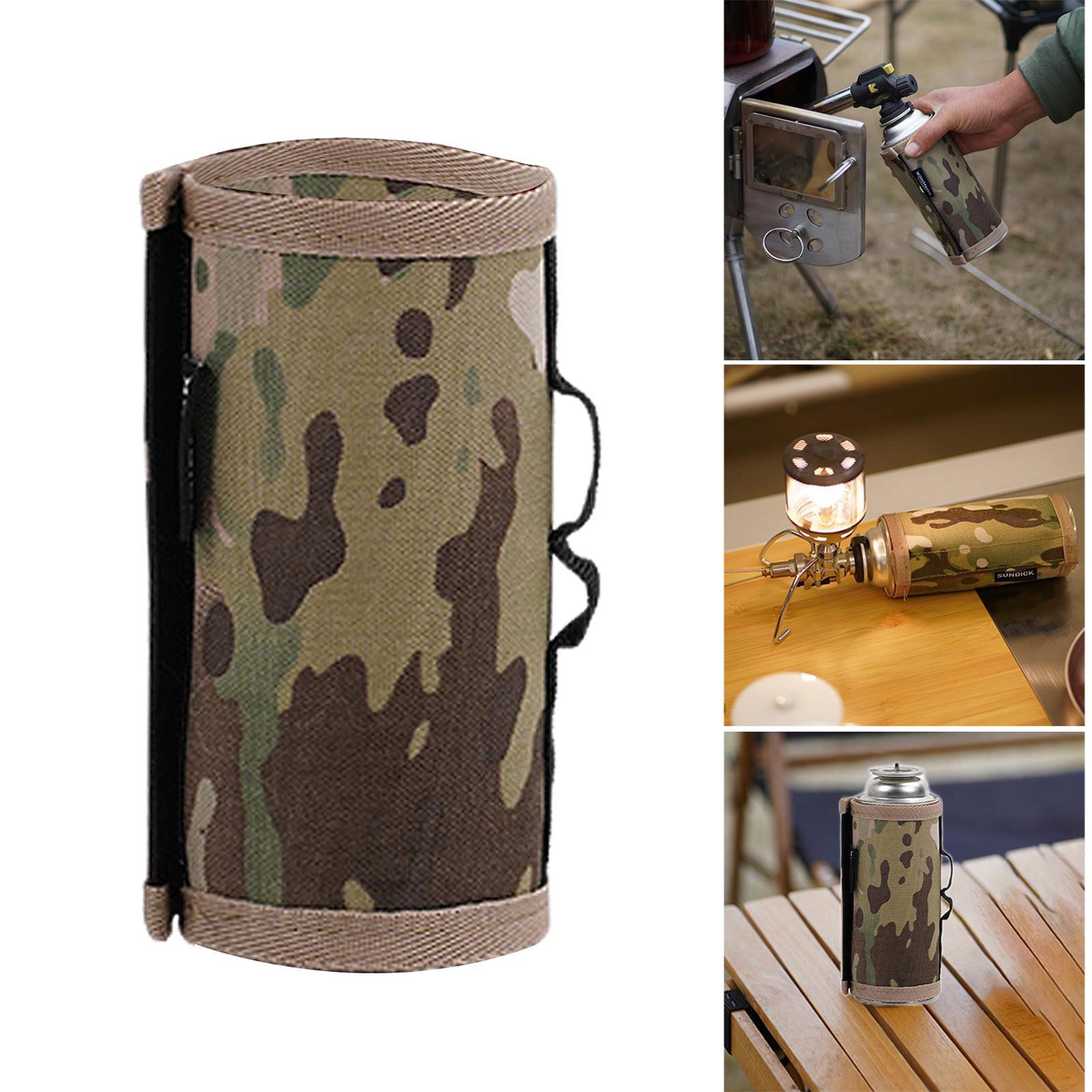 Portable Gas Tank Protector Cover Fuel Cylinder Canister Storage Bag Anti Drop Gas Tank Holder for Outdoor Hiking Camping Cooking Supplies