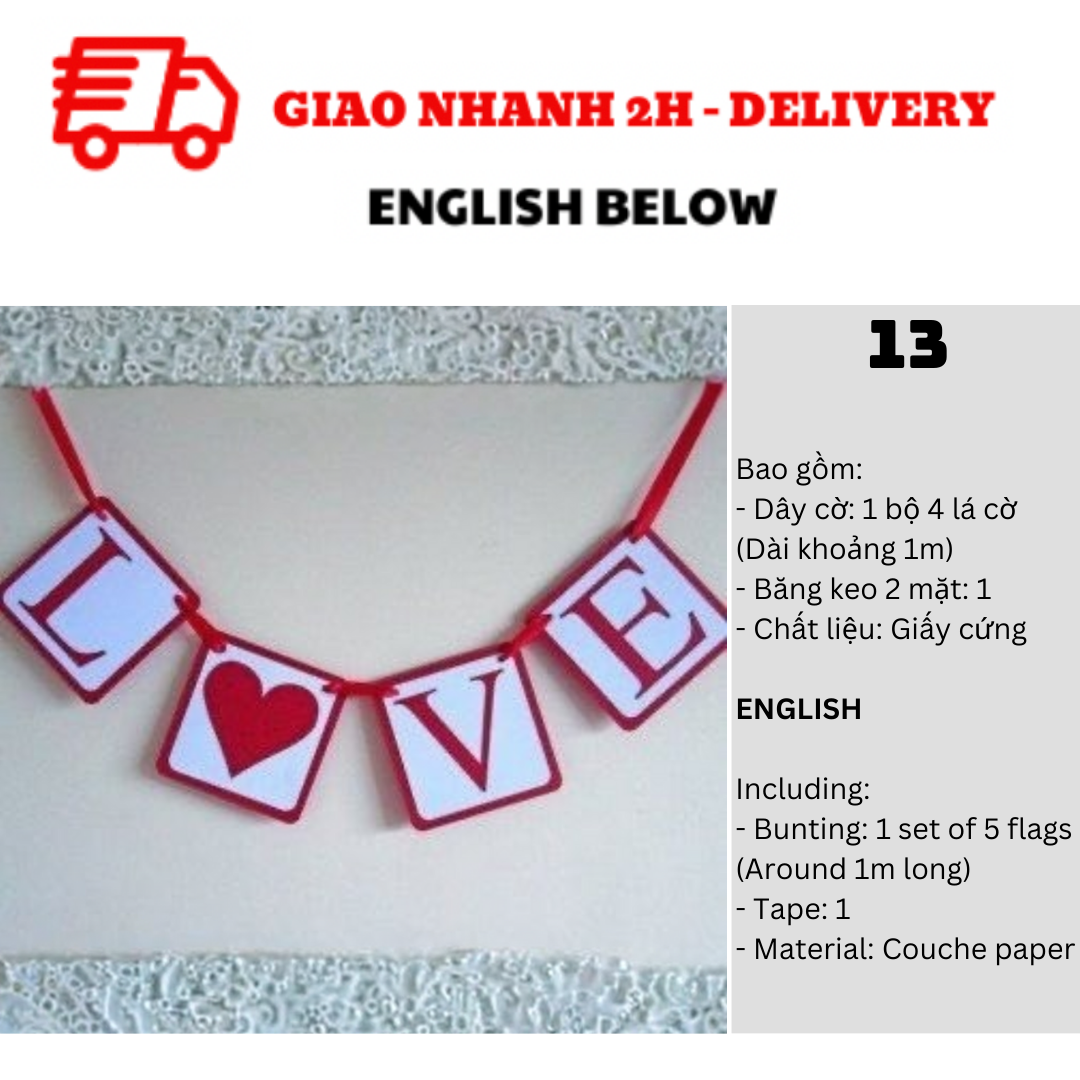 Bộ Dây Cờ Noel Trang Trí Tiệc Nhiều Mẫu - Merry Christmas Bunting DCXM31