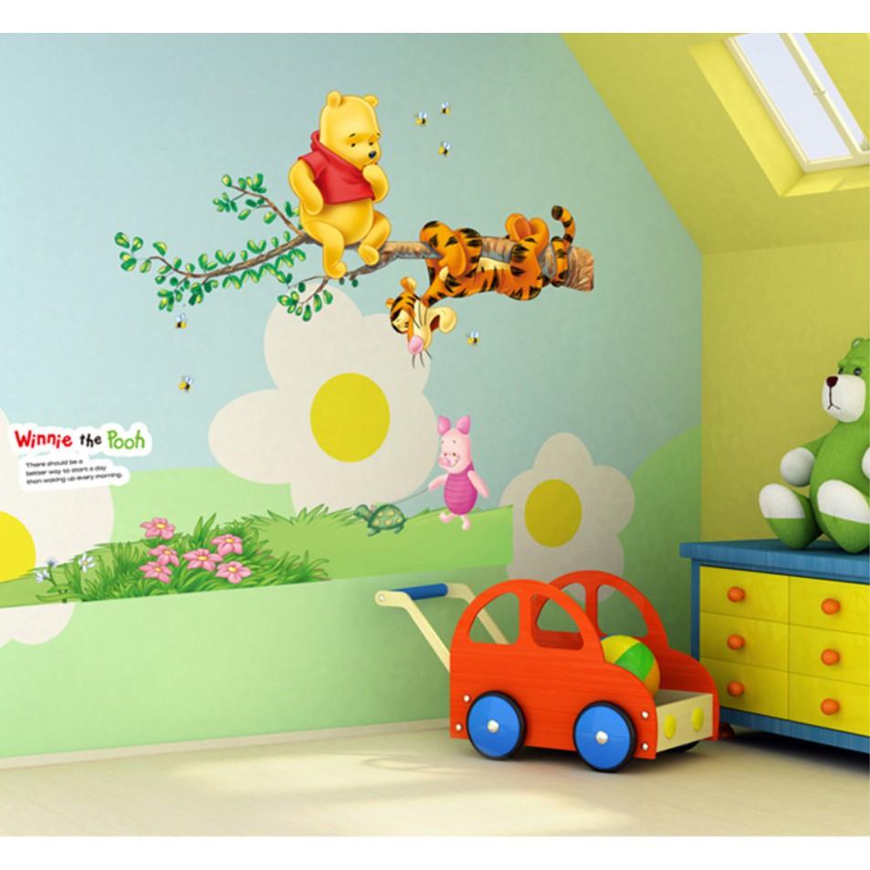 Decal dán tường trang trí - HOẠT HÌNH GẤU POOH ĐÁNG YÊU