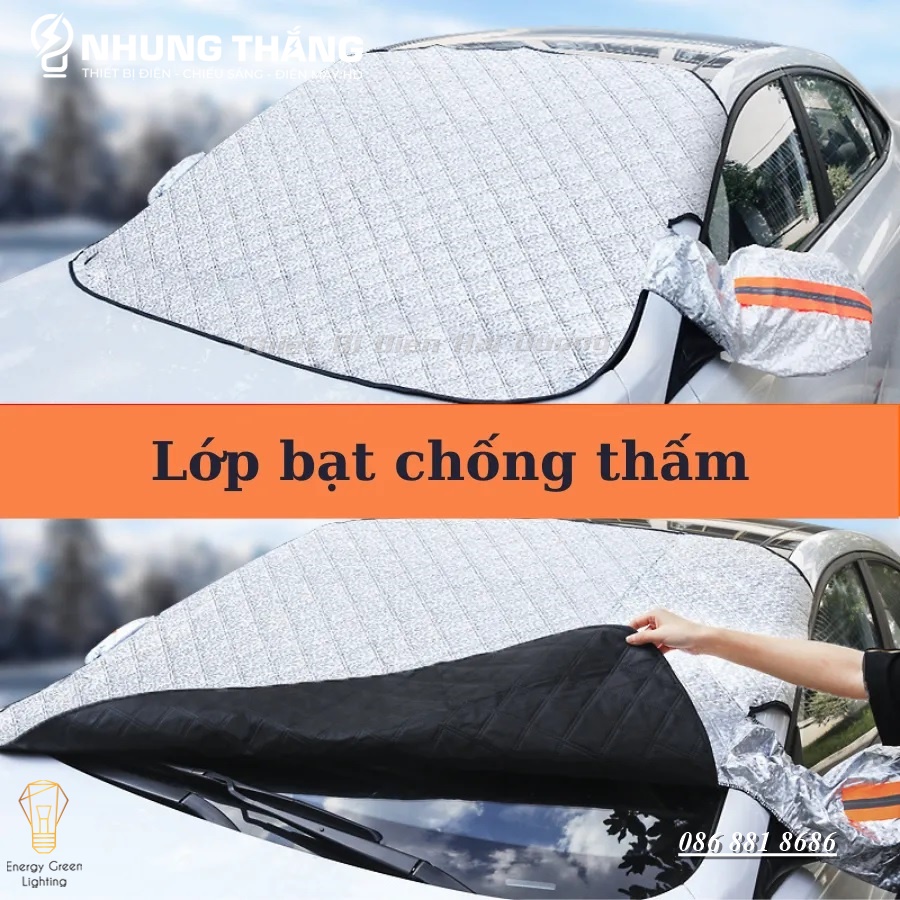 Bạt Phủ Che Nắng R-3943 - Chống Nóng,Cách Nhiệt Kính Lái , Phủ Gương Ô Tô Xe Hơi - 4 Lớp Tráng Bạc Cao Cấp - CÓ VIDEO