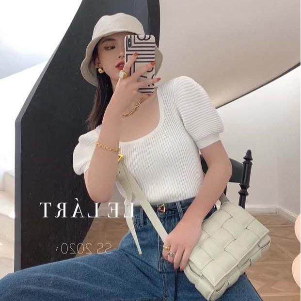 Áo Thun Nữ Tay Ngắn Màu Trơn Phong Cách Hàn Quốc