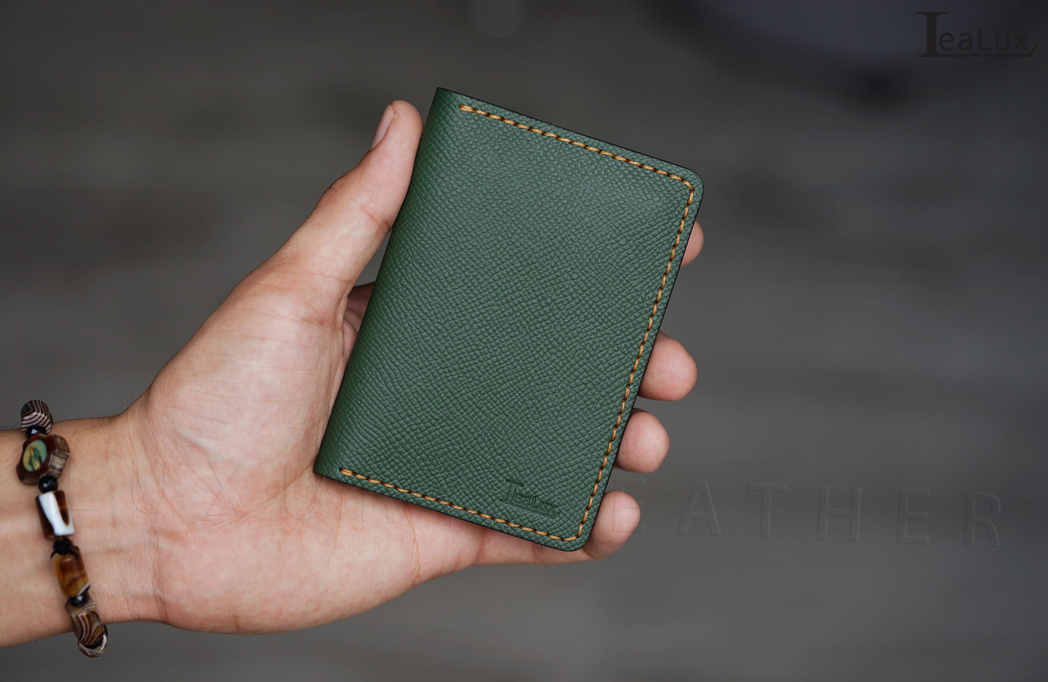 Ví Đựng Thẻ Nam Nữ Da Epsom Handmade Lealux Mini Epsom Wallet 1