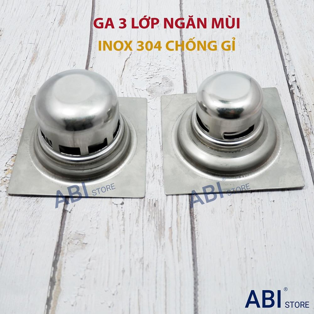 Ga thoát sàn inox 304 chống gỉ 3 lớp, phễu thu nước chống mùi nhà tắm cao cấp d76,d90,d110