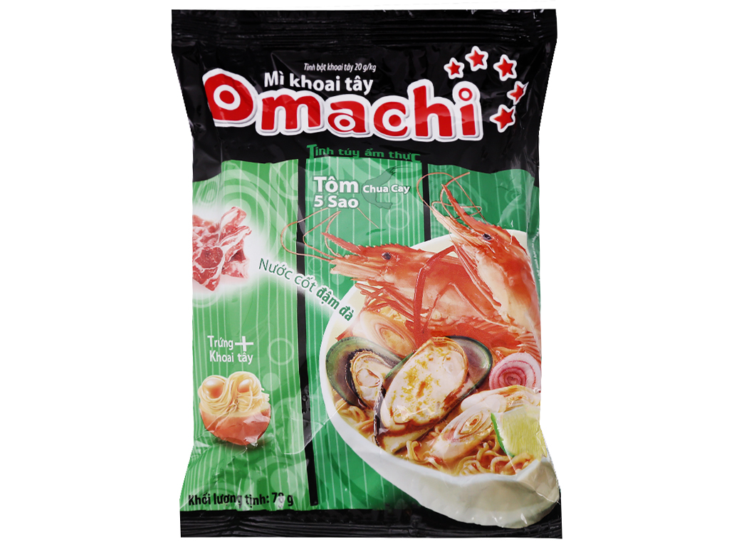 Thùng 30 gói mì Omachi Tôm Chua Cay 78g