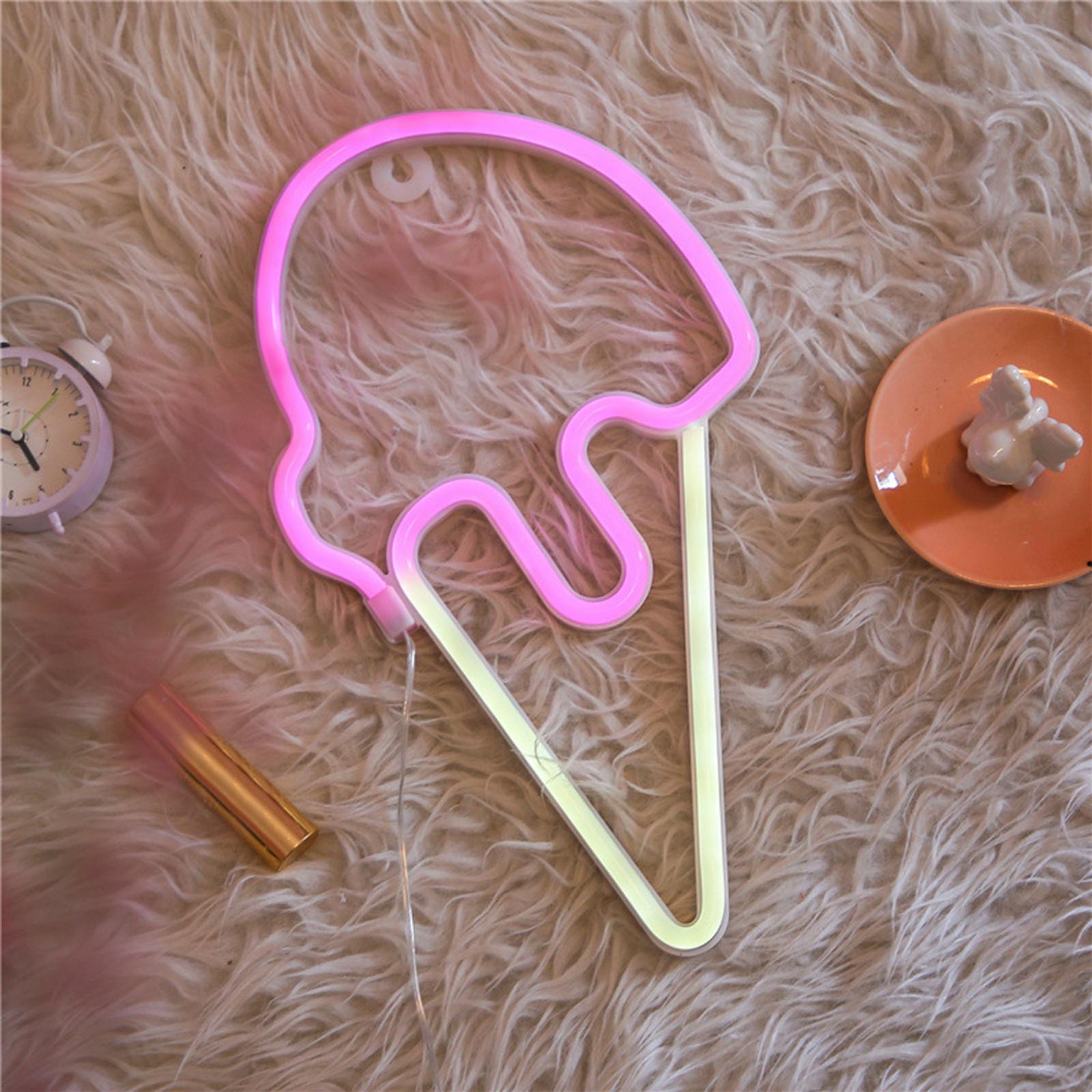 Ice Cream Neon Birthday Gift Portable Home for Halloween Restaurant Festival