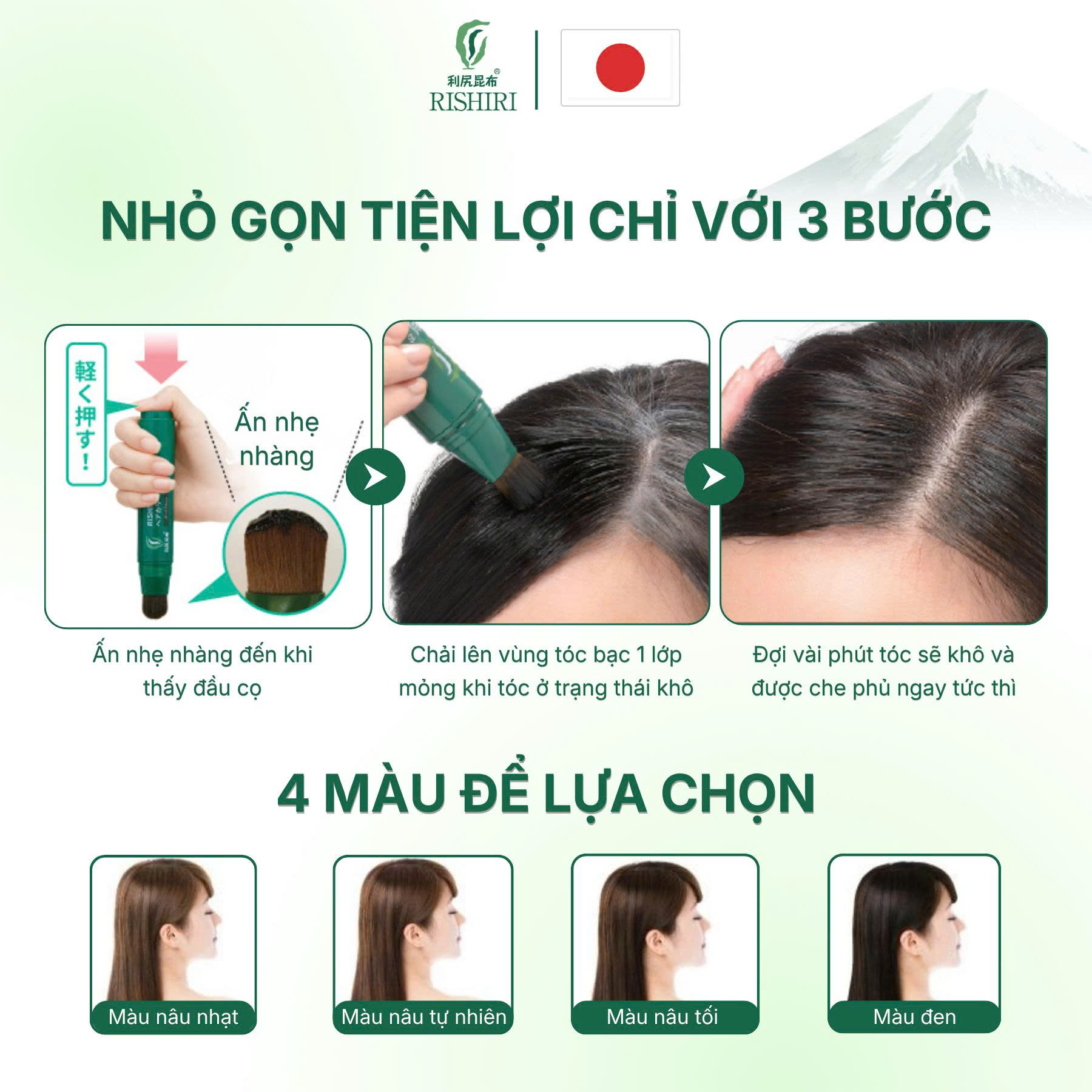 Bút Nhuộm Màu Chân Tóc Tạm Thời Cao Cấp Rishiri Nhật Bản Color Stick 20G