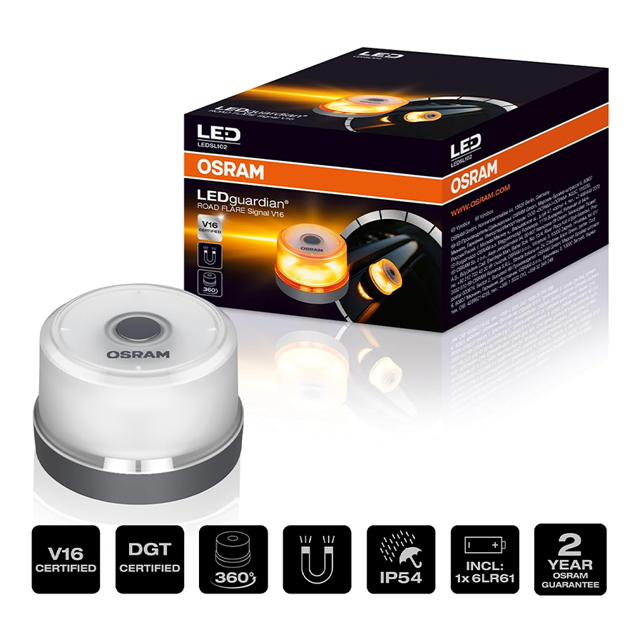 Đèn LED Cảnh Báo Xoay Chớp Đế Nam Châm OSRAM Signal V16 - Nhập Khẩu Chính Hãng