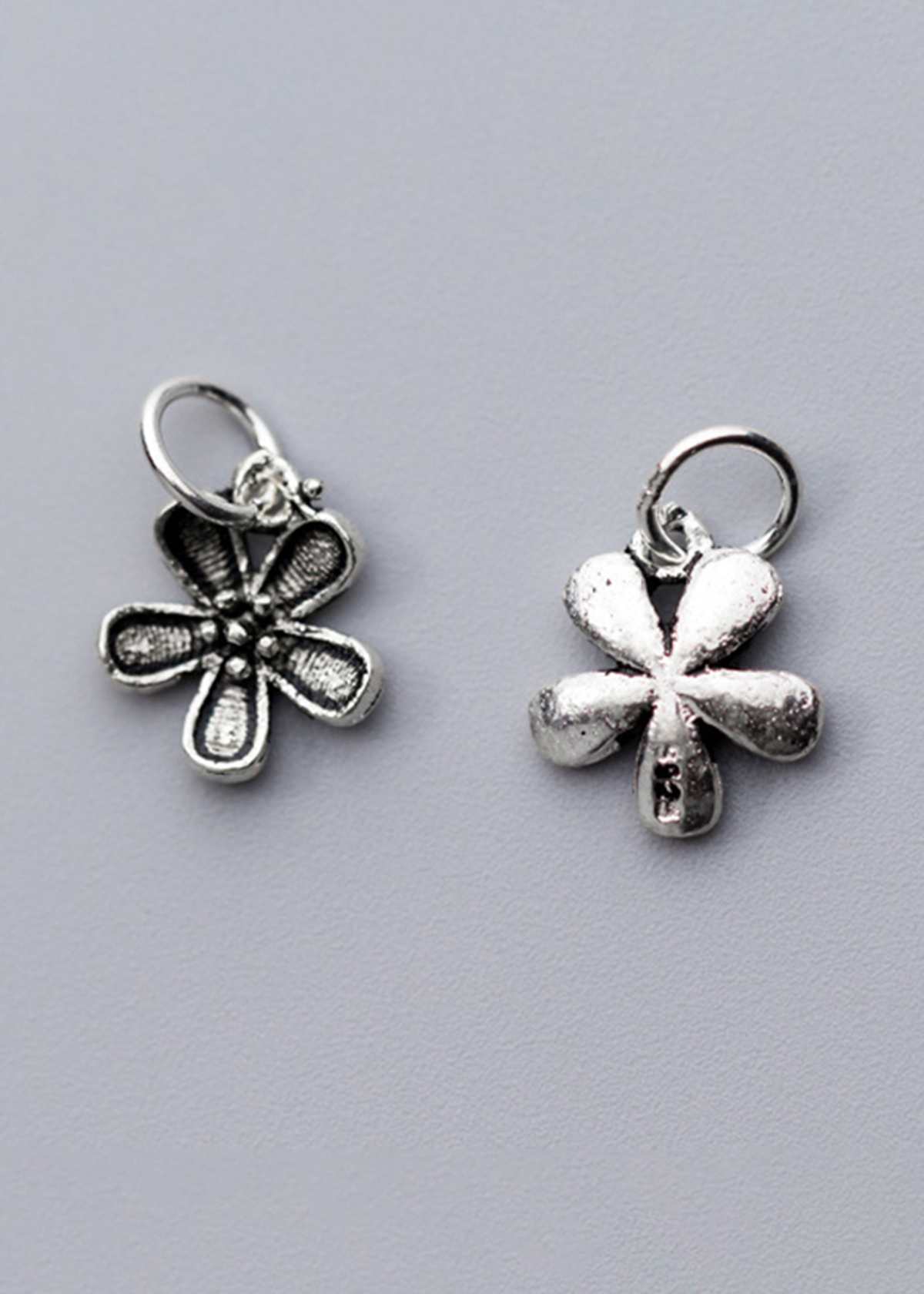 Combo 3 cái charm bạc hình hoa năm cánh treo - ngọc Quý Gemstones