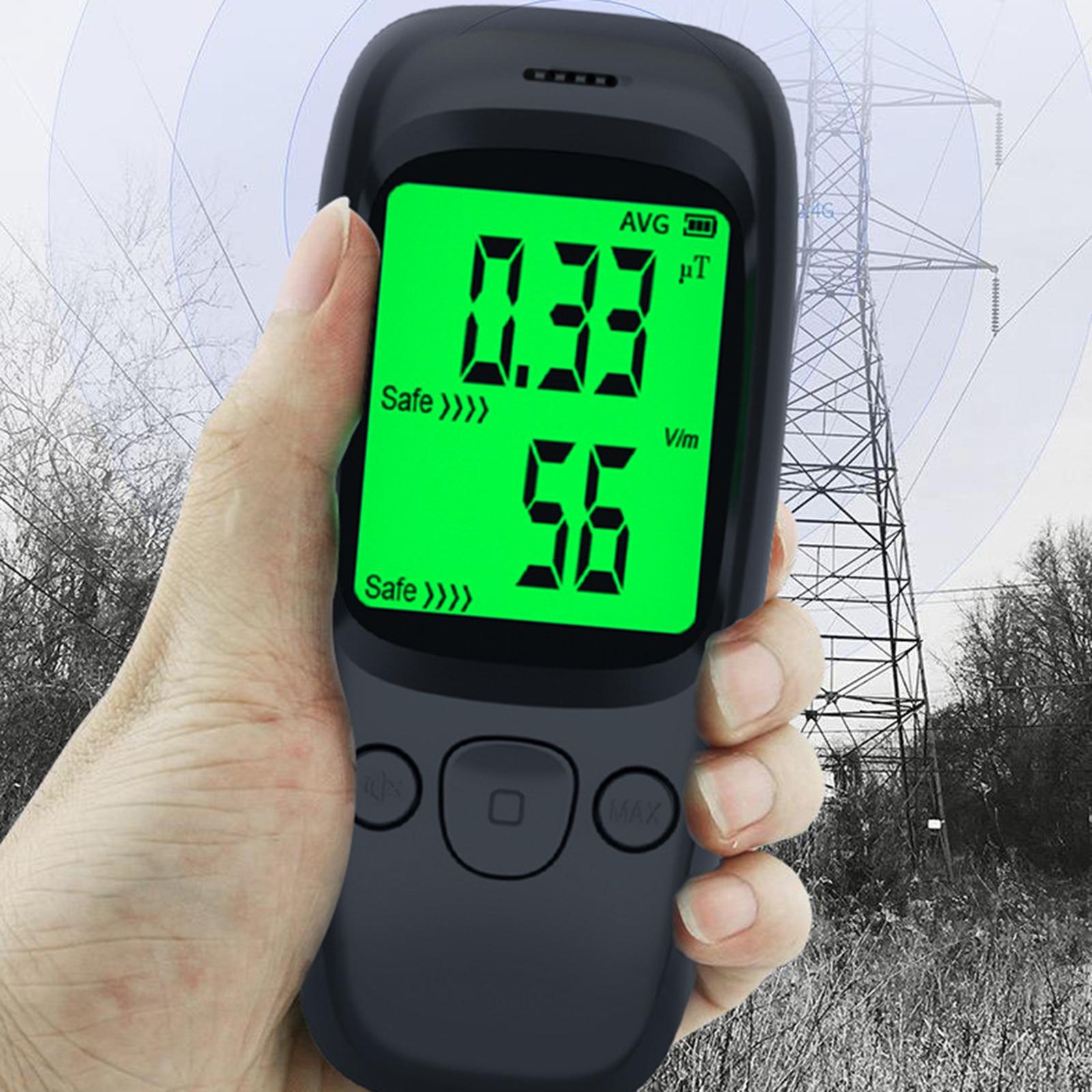 Electromagnetic Field Tester EMF Tester Handheld Portable for Testing with Backlight Digital LCD EMF Monitor for Signal Base Station Outdoor