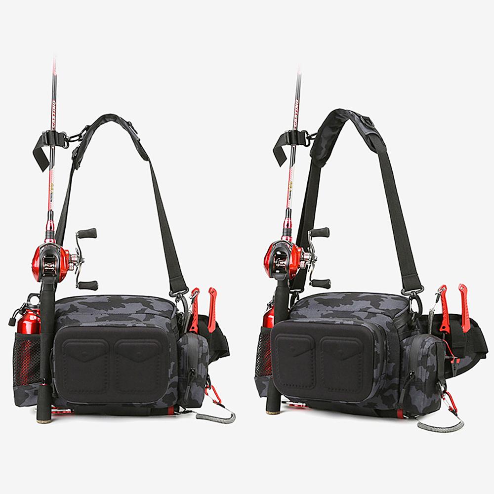 Fishing Tackle Bag Water-resistant Single Shoulder Crossbody Bag Waist Pack Fishing Lure Gear Utility Storage Bag