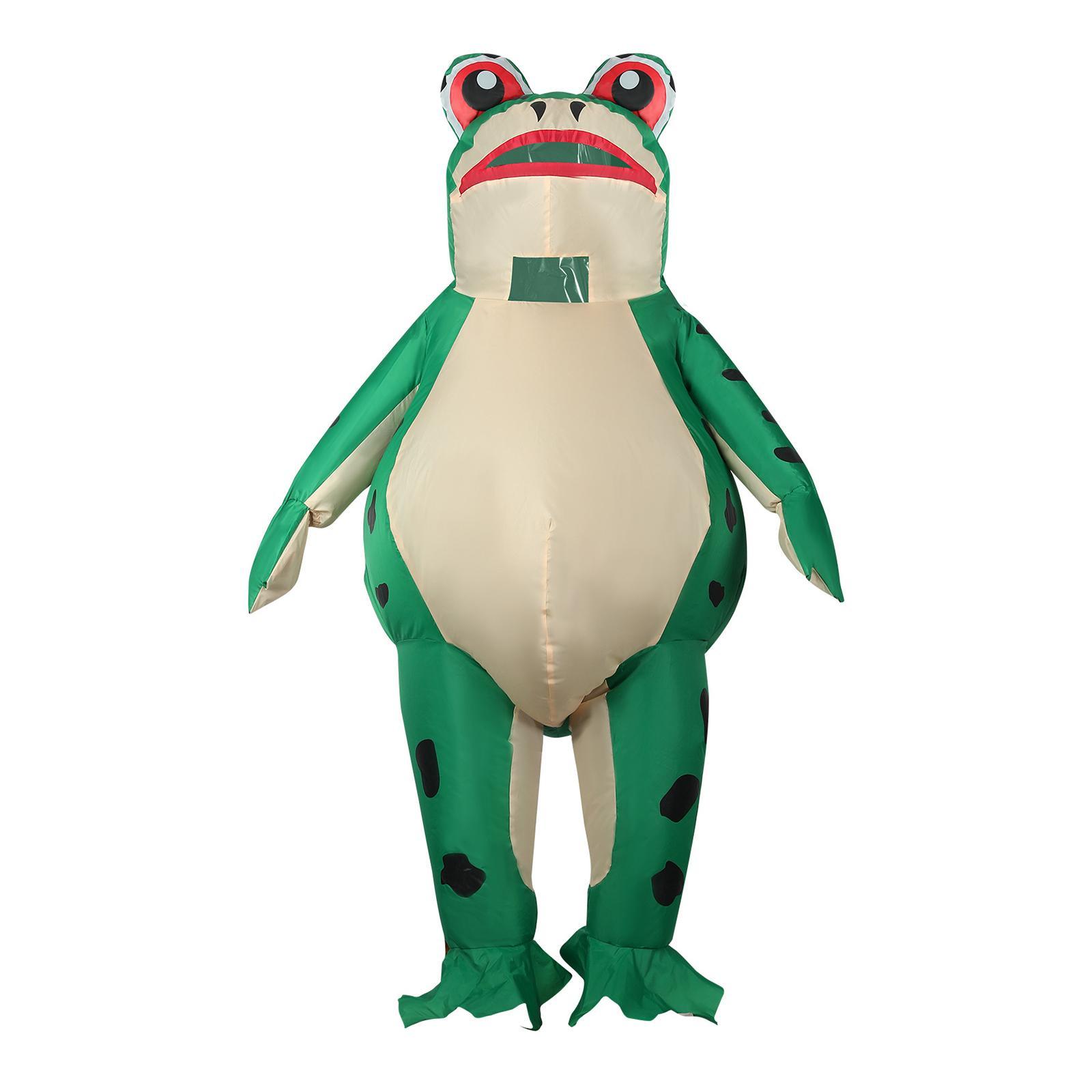 Inflatable Costume Frog, Cute Frog Clothing Party Dress up Carnival Cartoon Full Body Suit Halloween Party Cosplay for Kids Adult Men Women Unisex