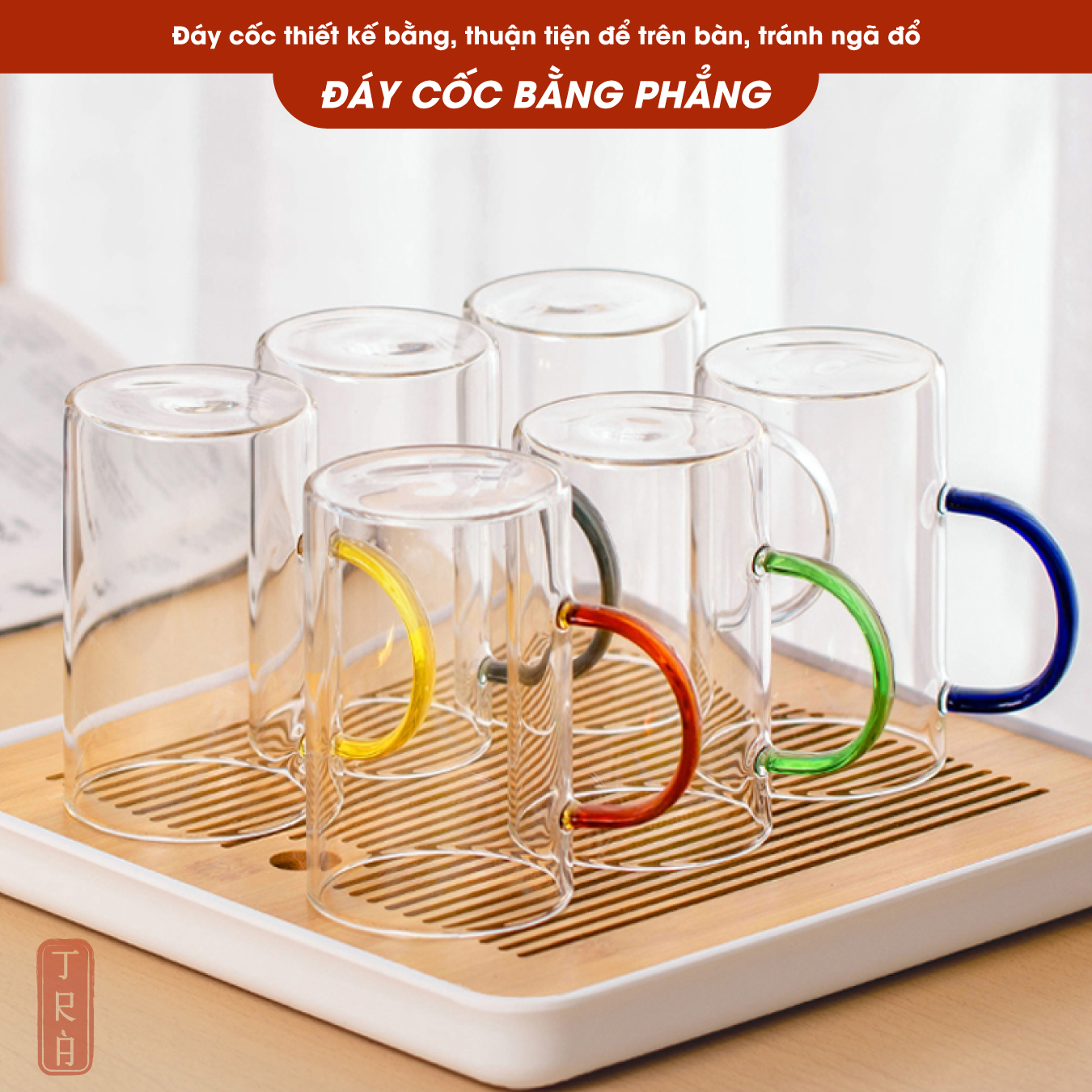 Ly thủy tinh có quai chịu nhiệt giá rẻ, đun trực tiếp trên bếp điện, bếp hồng ngoại 450ml