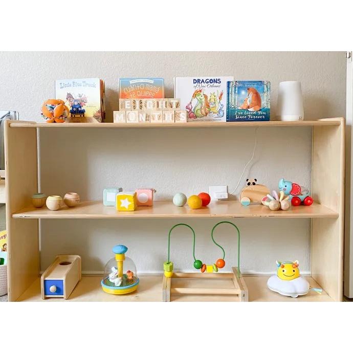 kệ gỗ montessori 2 tầng Đựng Đồ Chơi Cho Bé, Đồ Dùng Trẻ Em, Bỉm Sữa,Sách Vở thích hợp cho trường mầm non tiểu học