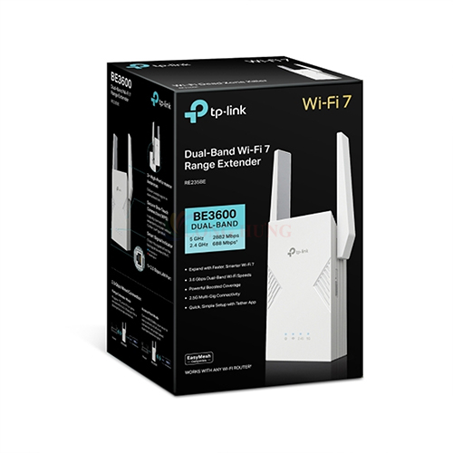 Bộ mở rộng sóng Wifi 7 TP-Link BE3600 Dual-Band Range Extender RE235BE - Hàng chính hãng