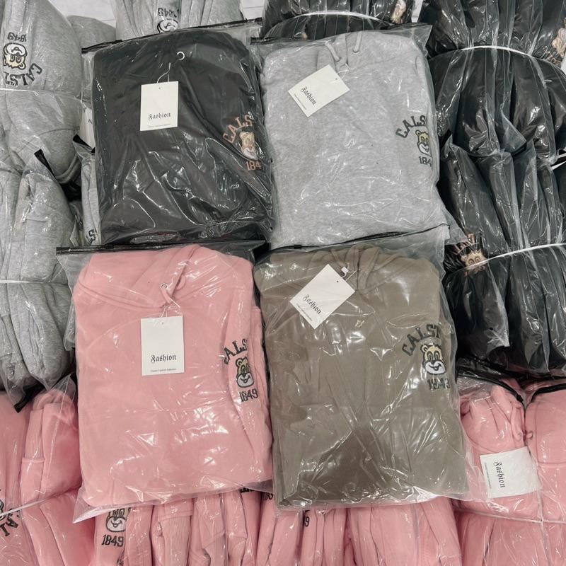 Áo khoác nữ chống nắng Hoodie Oversize Nỉ Dệt Logo Gấu Thêu 1849 đẹp cá tính hàng rất đẹp-A2120 - Xám Gấu 1849