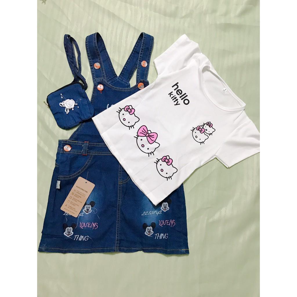 Set Yếm Jean cho bé gái siêu cute