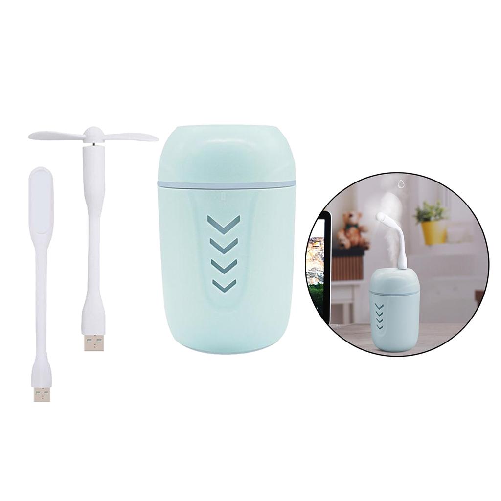 Mini USB Humidifier Small Personal Humidifier with LED Light Super Quiet Portable Desktop Humidifier for Travel Office Car