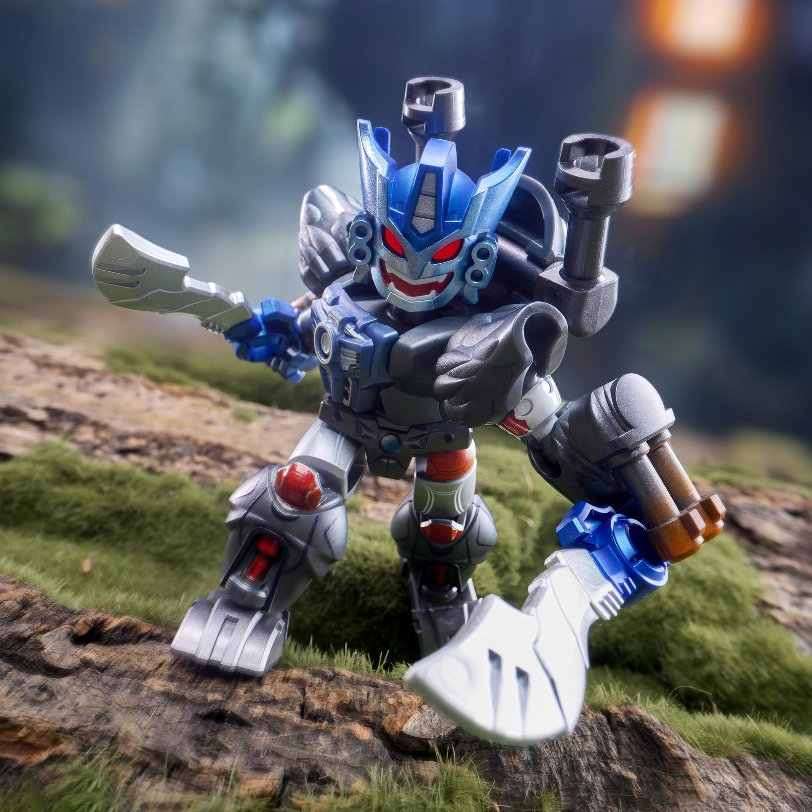 Đồ Chơi Blindbox Lắp Ráp Mô Hình Transformers - Defender Version 06 - Brutal Fang - Blokees ET56