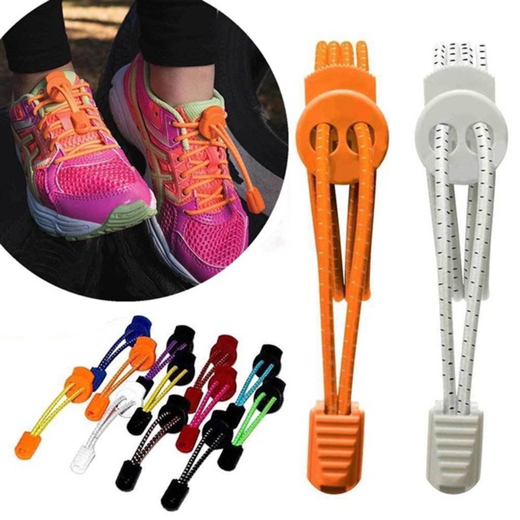 No Tie Shoelaces, Reflective Elastic Lock Shoe Laces, 100cm One Size Fits All Adult and Kids Shoes