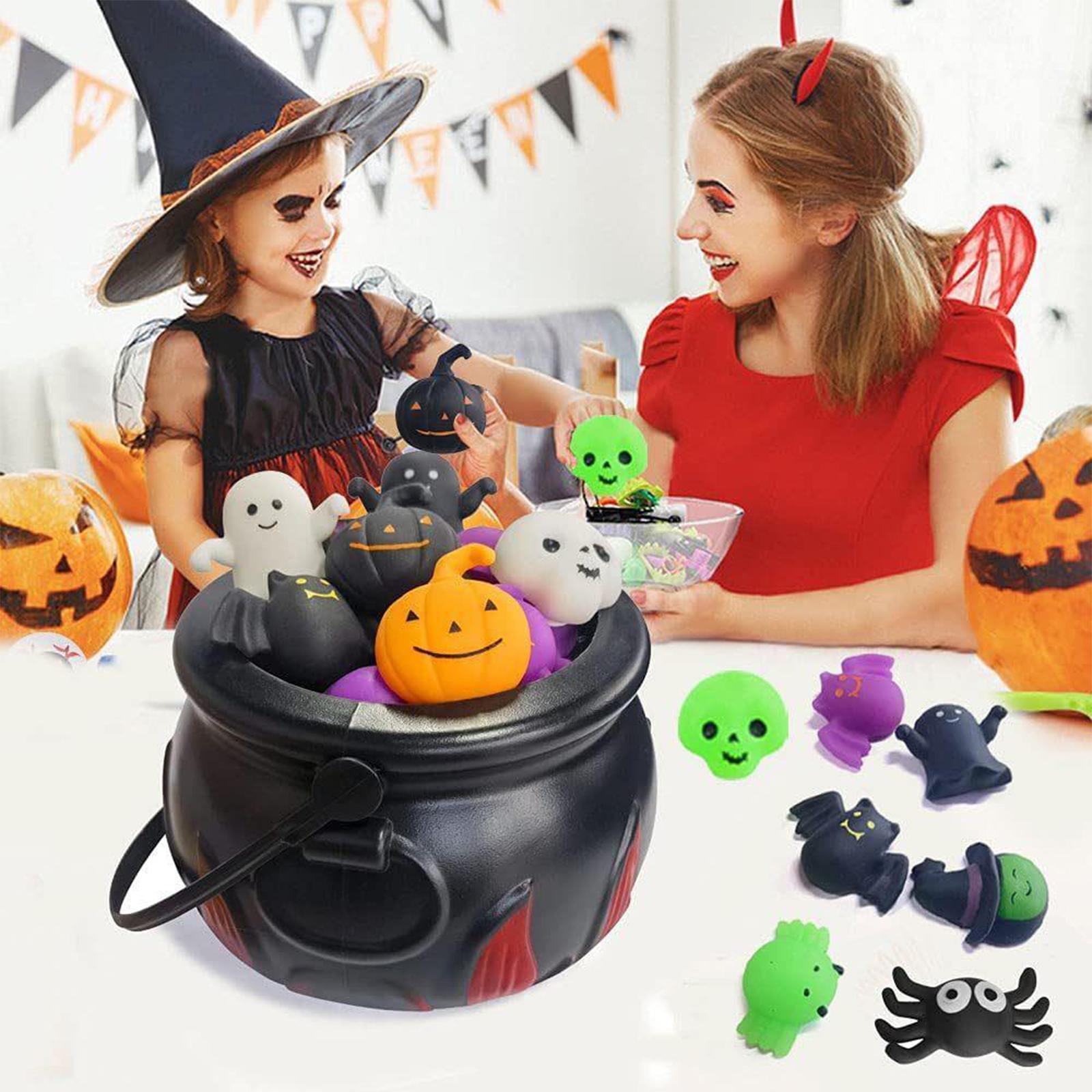 24x Halloween Toys in A Pot Stress Reliefing Toys for Family Gifts