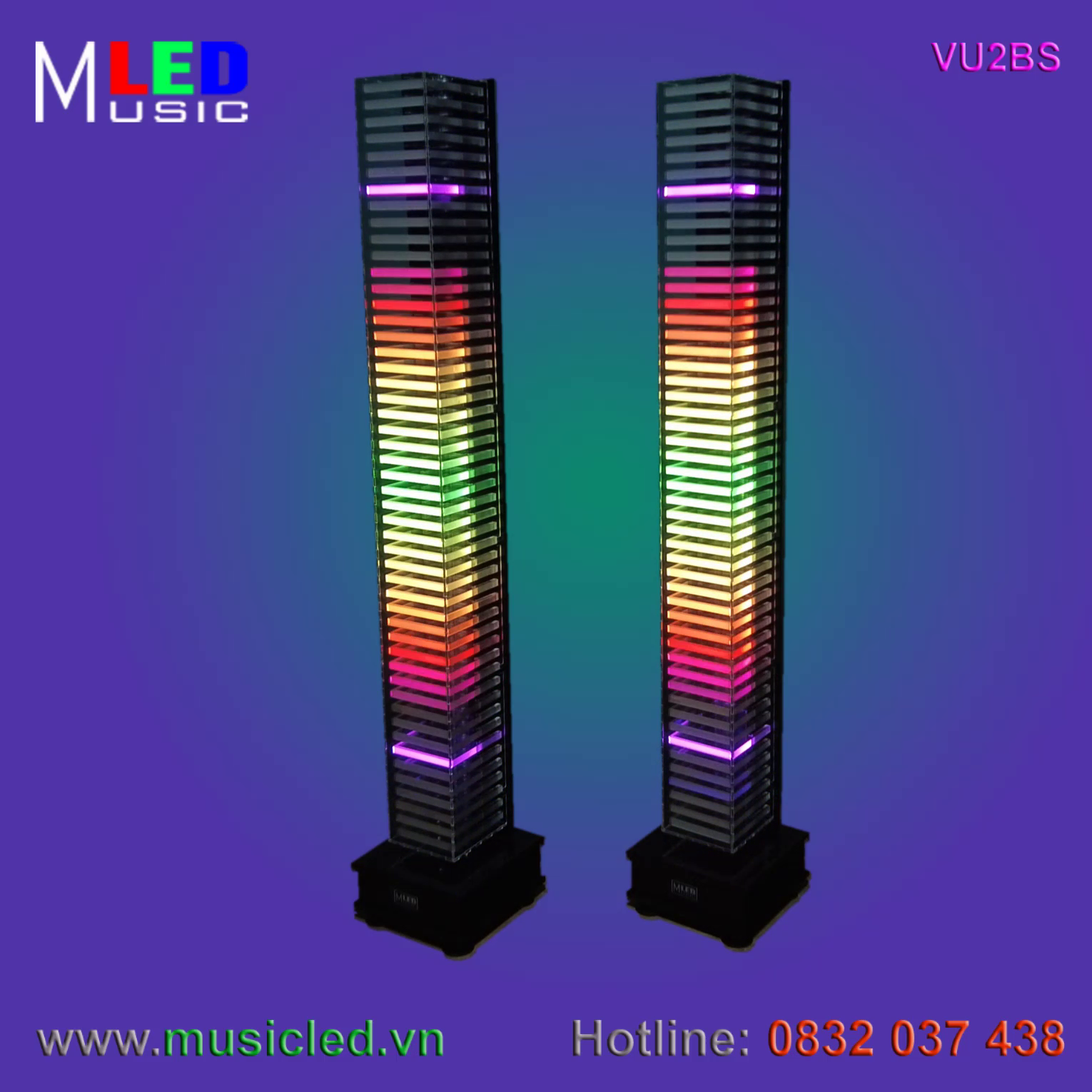 Đôi đèn Music LED nháy theo âm lượng nhạc cỡ lớn (VU2BS)