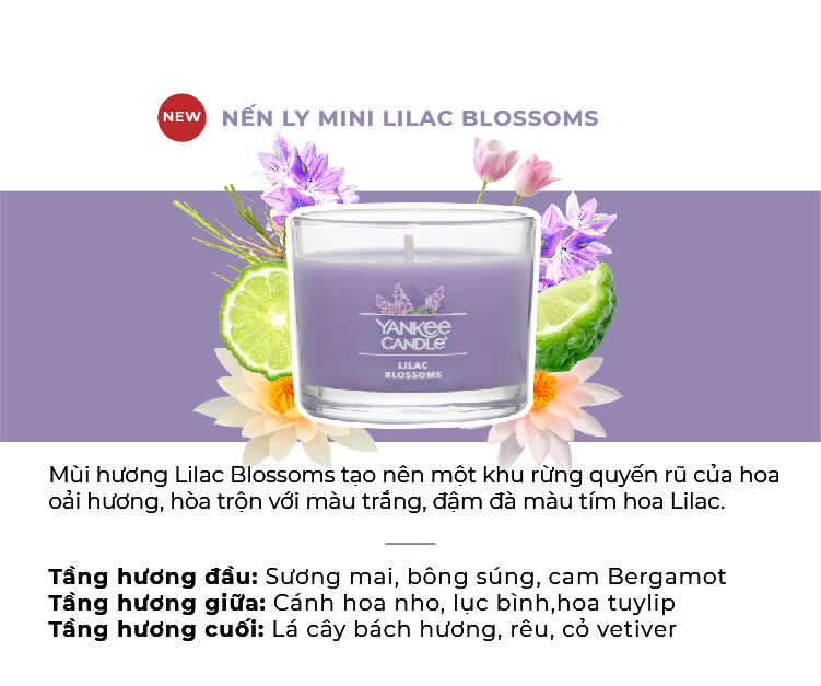 Nến ly mini Yankee Candle - Lilac Blossoms