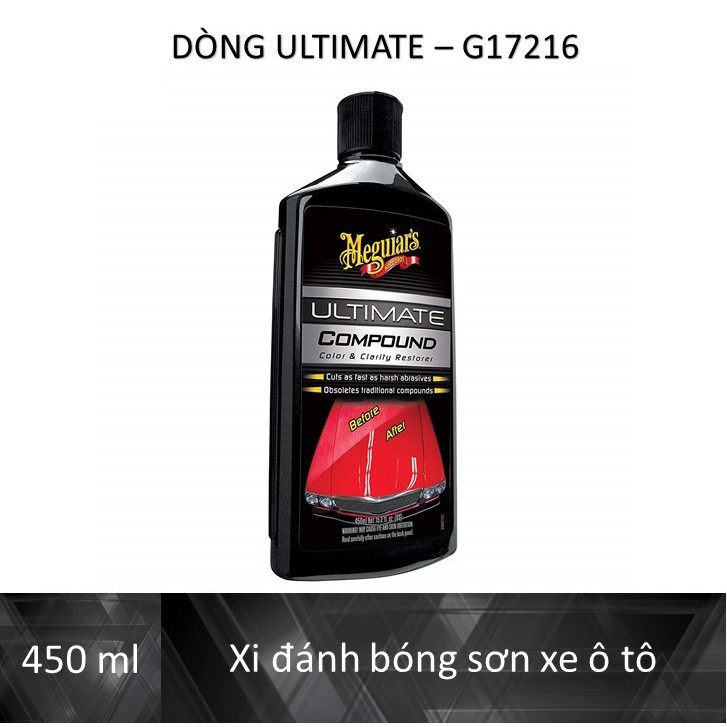 Meguiar's Xi đánh bóng bề mặt sơn xe ô tô (Xi bước 1) - Ultimate Compound - G17216, 450 ml