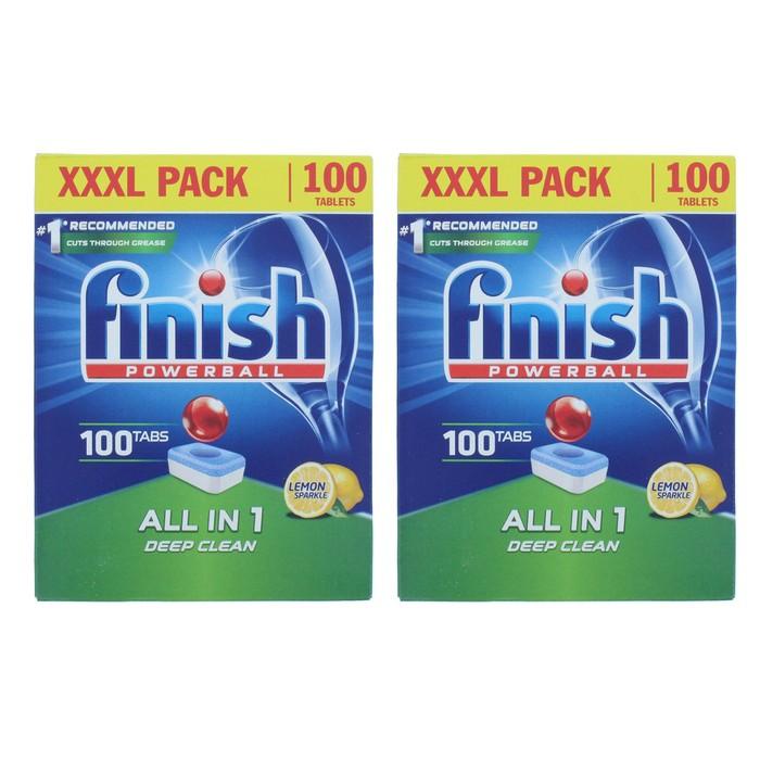 Finish All In One Detergent Regular 100 Tabs - Viên rửa chén bát Finish + tặng viên finish nhật