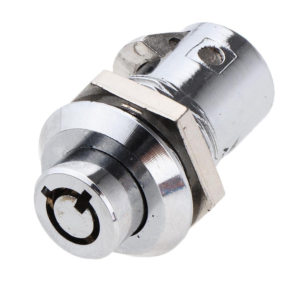 Zinc Alloy Gloss Silver Tubular Cam Lock With Chrome Finish and Offset Cam With 2 Keys