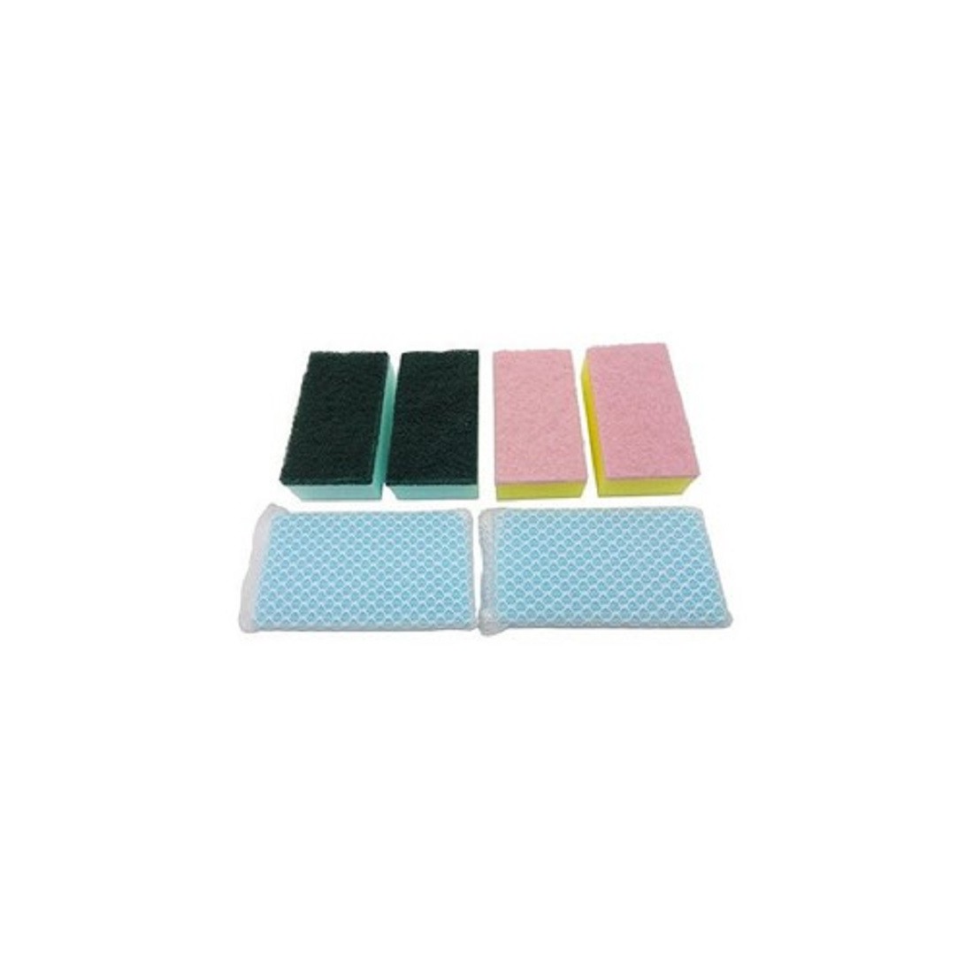 Combo 01 búi thép cọ xoong, nồi, chảo không rỉ 60g + 01 set 06 miếng mút rửa chén bát Kokubo - Nội địa Nhật Bản