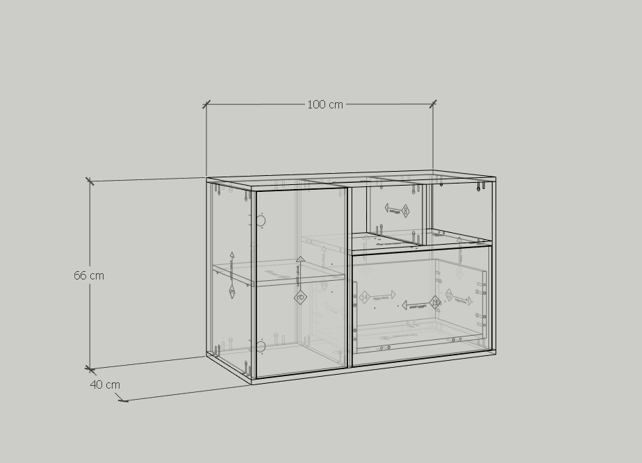 [Happy Home Furniture] COMFEE, Tủ đựng hồ sơ 2 cửa mở ,  100cm x 40cm x 66cm ( DxRxC), THK_019