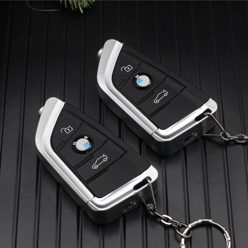 Bật lửa hộp quẹt khè móc khóa xe hơi BMW nắp trượt - xài gas