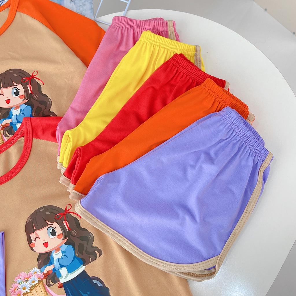 Set 2 bộ đồ bé gái-in BÉ GÁI XE ĐẠP-,chất vải thun co giãn 4 chiều từ 10kg đến 25kg-4BAO