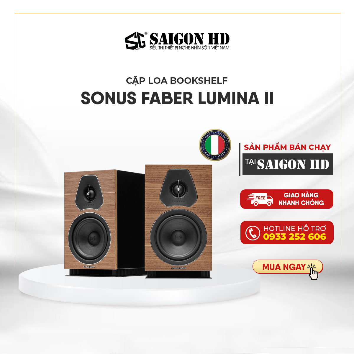 Cặp loa Bookshelk SONUS FABER LUMINA II - Hàng chính hãng, giá tốt