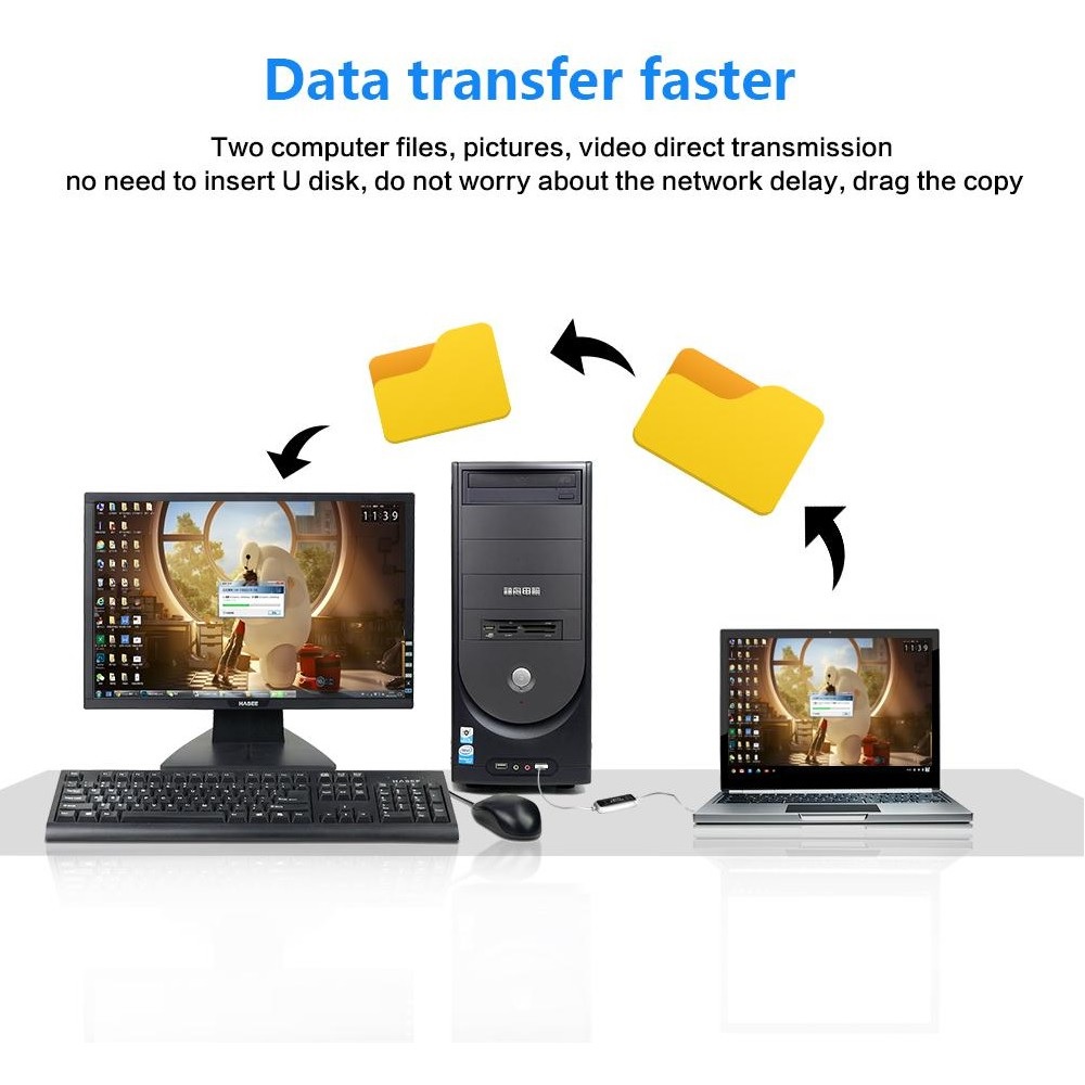 ROGTZ Cáp USB Chuyển Đổi Dữ Liệu Kết Nối Máy Tính Với Máy Tính Đồng Bộ Bàn Phím Chuột Smart KM Link - Hàng Nhập Khẩu