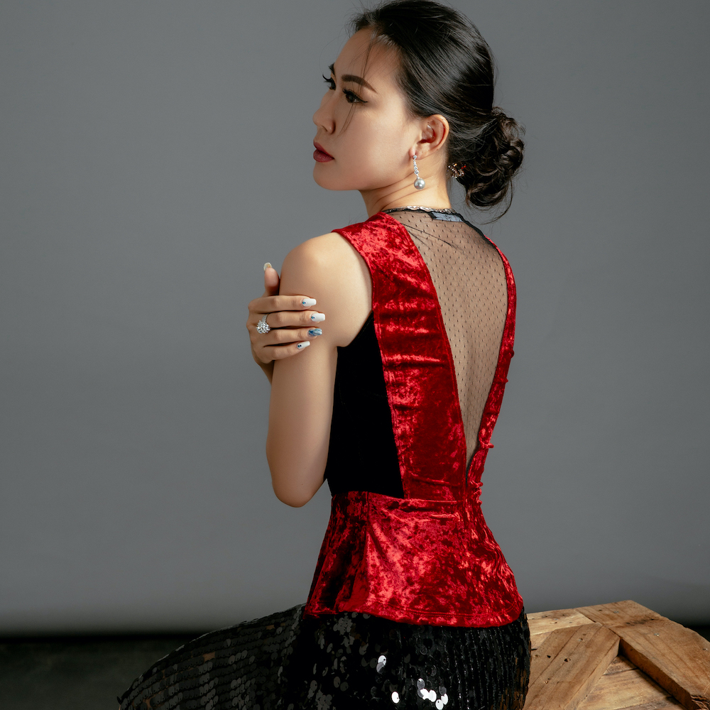 Áo Thắt Eo Áo Peplum Nhung Thời trang thiết kế Hity TOP123