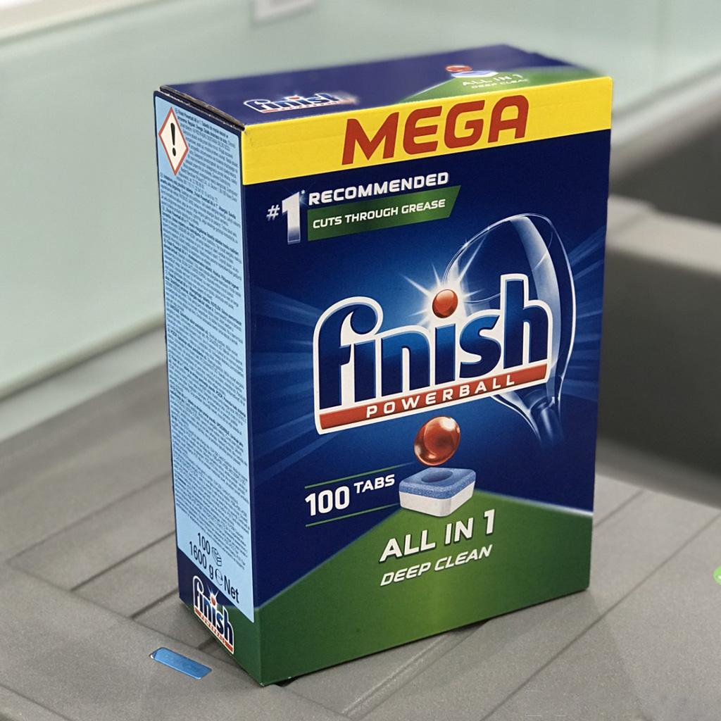 Combo : Viên rửa Finish All in one 100 + Muối Finish 1,5kg