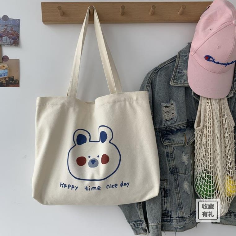 Túi vải tote nam nữ Unisex chất Canvas Đeo Vai Form Ngang N.G.Os